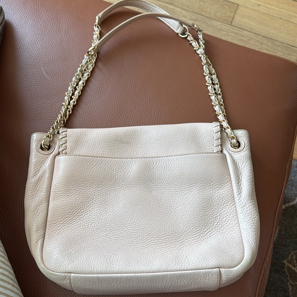 Tory Burch Tan Leather Shoulder Bag， naked pink - Picture 2 of 7